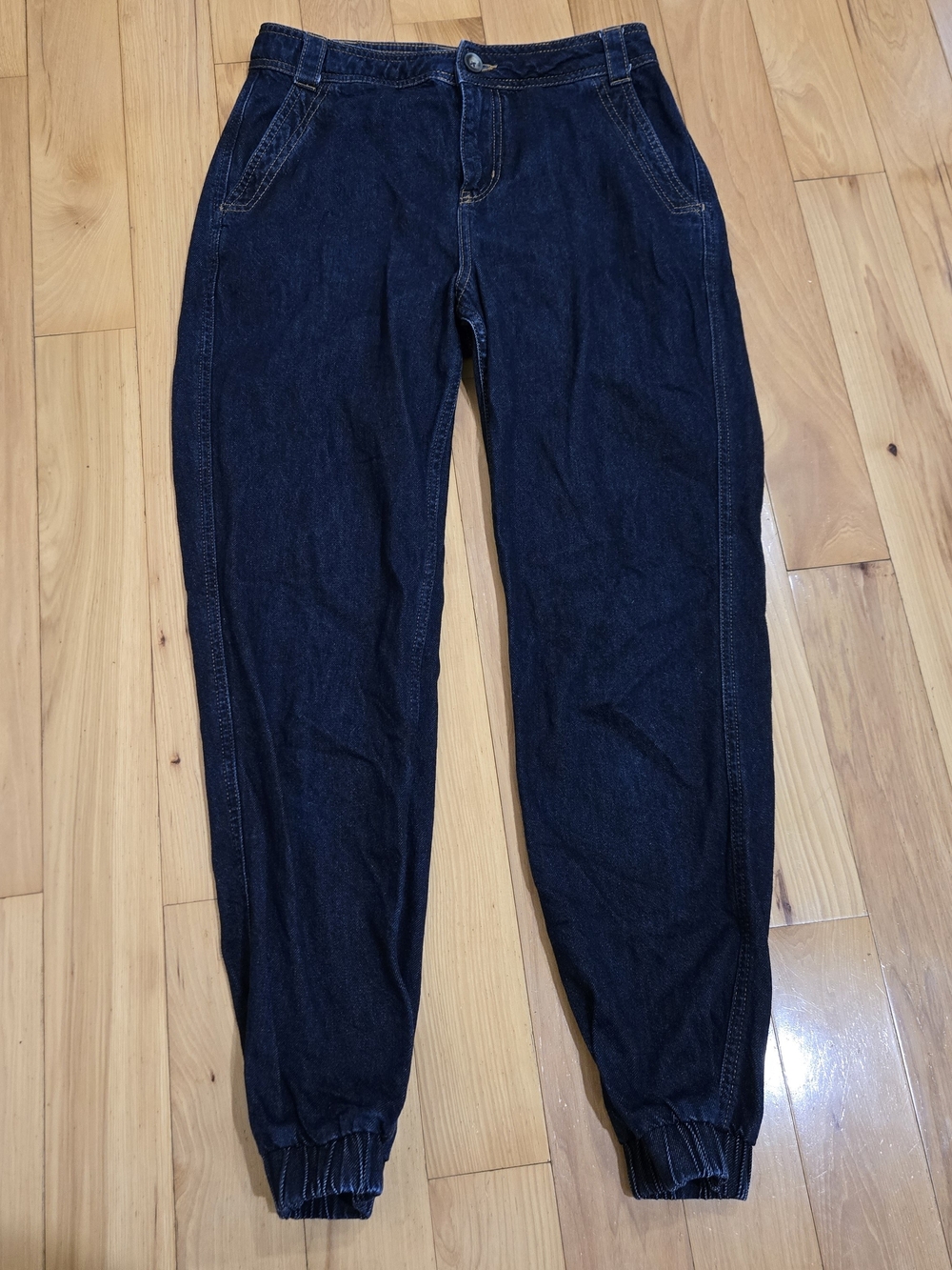 Boden High Rise Dark Wash Denim Utility Joggers